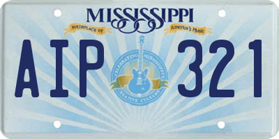 MS license plate AIP321