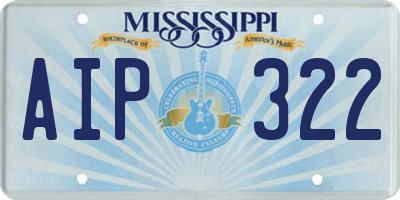 MS license plate AIP322