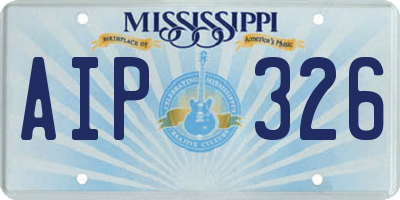 MS license plate AIP326
