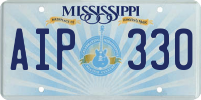 MS license plate AIP330