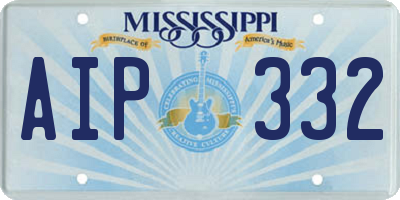 MS license plate AIP332