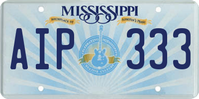 MS license plate AIP333