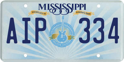 MS license plate AIP334