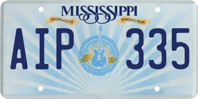 MS license plate AIP335