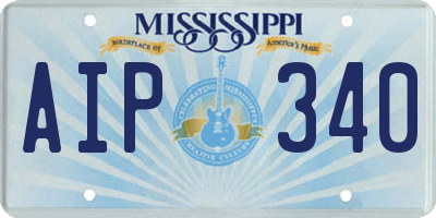 MS license plate AIP340