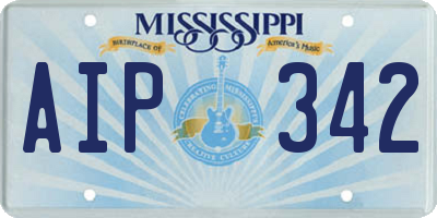 MS license plate AIP342