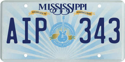 MS license plate AIP343
