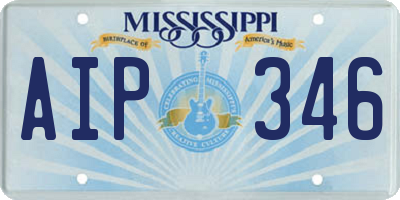 MS license plate AIP346