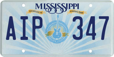 MS license plate AIP347