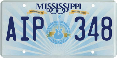 MS license plate AIP348