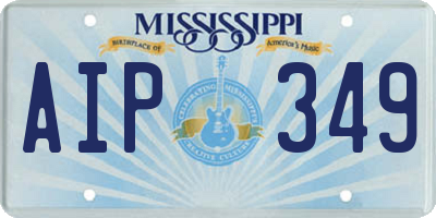 MS license plate AIP349