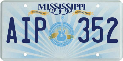 MS license plate AIP352