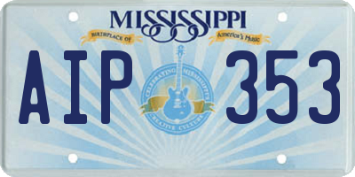 MS license plate AIP353