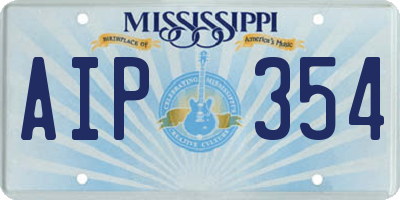 MS license plate AIP354