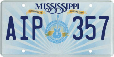 MS license plate AIP357