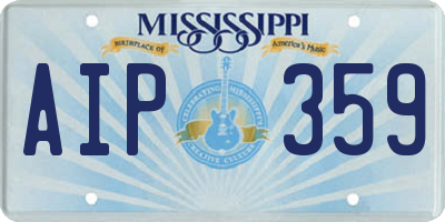 MS license plate AIP359