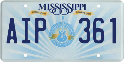 MS license plate AIP361
