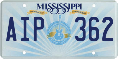 MS license plate AIP362