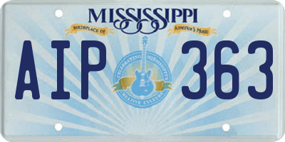 MS license plate AIP363