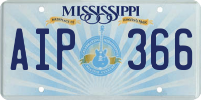 MS license plate AIP366