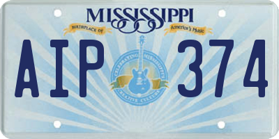 MS license plate AIP374