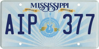 MS license plate AIP377