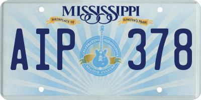 MS license plate AIP378