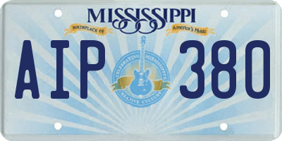 MS license plate AIP380