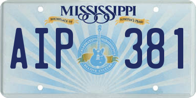 MS license plate AIP381