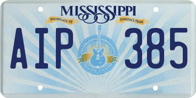 MS license plate AIP385