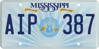 MS license plate AIP387