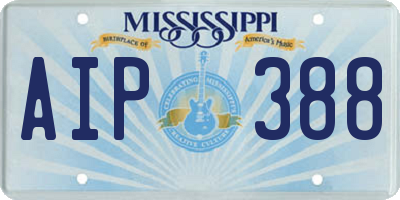 MS license plate AIP388