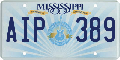 MS license plate AIP389