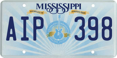 MS license plate AIP398