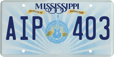 MS license plate AIP403