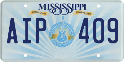 MS license plate AIP409