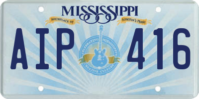 MS license plate AIP416