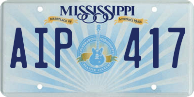 MS license plate AIP417