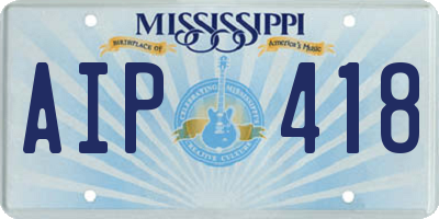 MS license plate AIP418