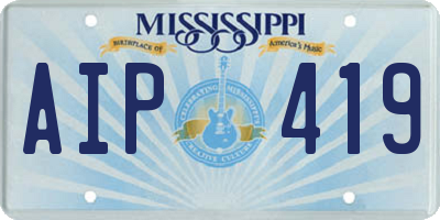 MS license plate AIP419