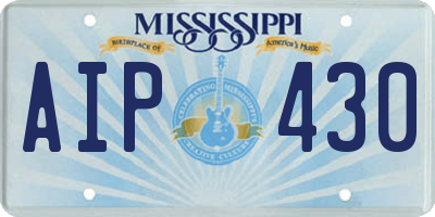 MS license plate AIP430