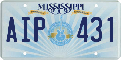 MS license plate AIP431