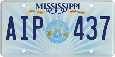 MS license plate AIP437