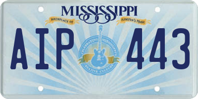 MS license plate AIP443