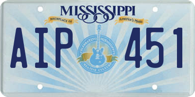 MS license plate AIP451