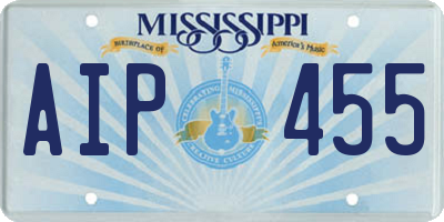MS license plate AIP455