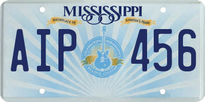 MS license plate AIP456