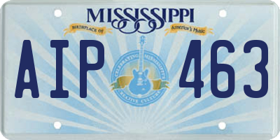 MS license plate AIP463
