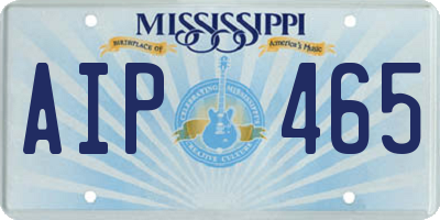 MS license plate AIP465