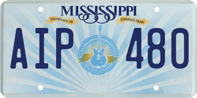 MS license plate AIP480